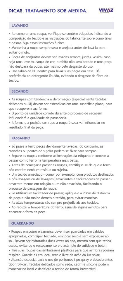 DICAS. TRATAMENTO SOB MEDIDA.